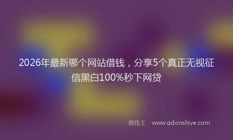 2026年最新哪个网站借钱，分享5个真正无视征信黑白100%秒下网贷