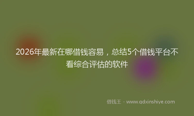 2026年最新在哪借钱容易,总结5个借钱平台不看综合评估的软件