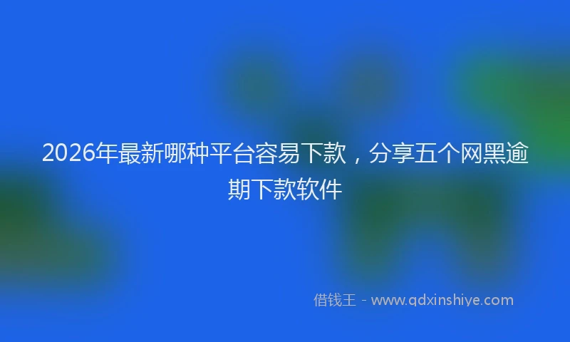 2026年最新哪种平台容易下款,分享五个网黑逾期下款软件