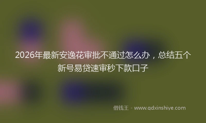 2026年最新安逸花审批不通过怎么办，总结五个新号易贷速审秒下款口子