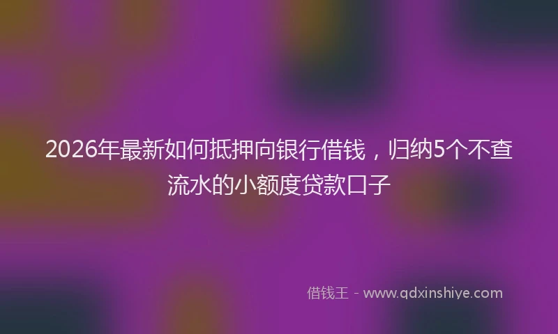 2026年最新如何抵押向银行借钱，归纳5个不查流水的小额度贷款口子