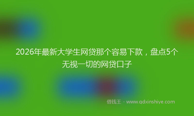 2026年最新大学生网贷那个容易下款,盘点5个无视一切的网贷口子