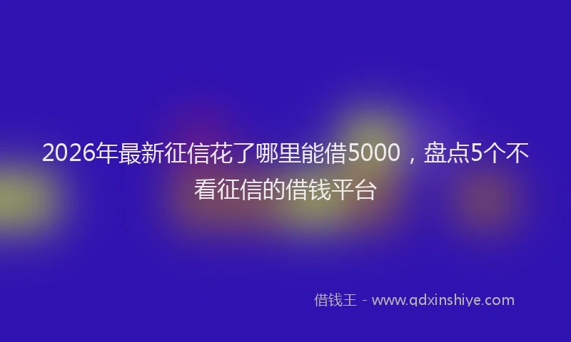 2026年最新征信花了哪里能借5000，盘点5个不看征信的借钱平台