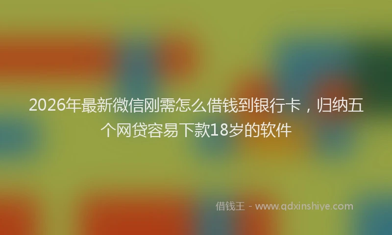 2026年最新微信刚需怎么借钱到银行卡，归纳五个网贷容易下款18岁的软件