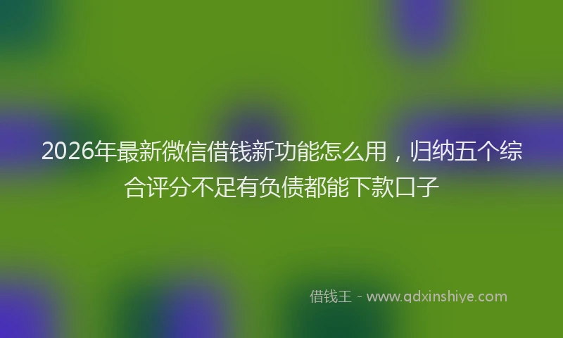 2026年最新微信借钱新功能怎么用，归纳五个综合评分不足有负债都能下款口子