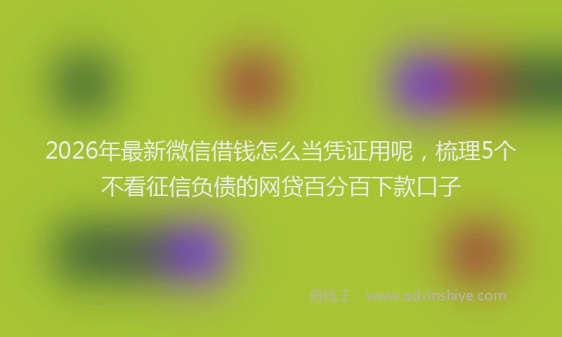 2026年最新微信借钱怎么当凭证用呢，梳理5个不看征信负债的网贷百分百下款口子