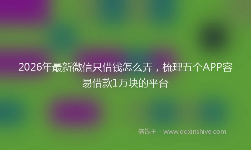 2026年最新微信只借钱怎么弄，梳理五个APP容易借款1万块的平台