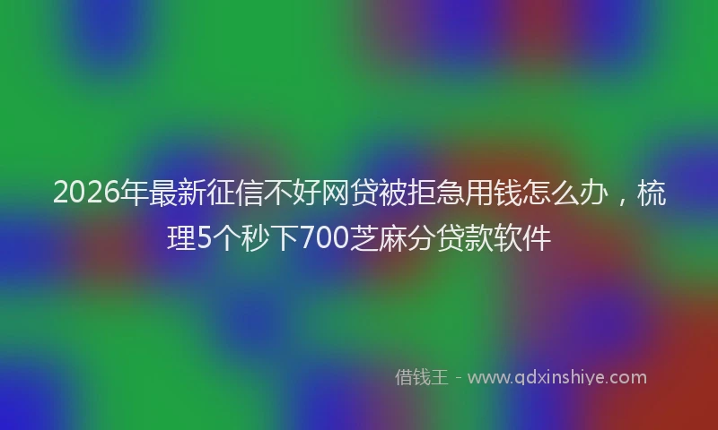 2026年最新征信不好网贷被拒急用钱怎么办，梳理5个秒下700芝麻分贷款软件