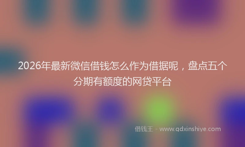 2026年最新微信借钱怎么作为借据呢，盘点五个分期有额度的网贷平台