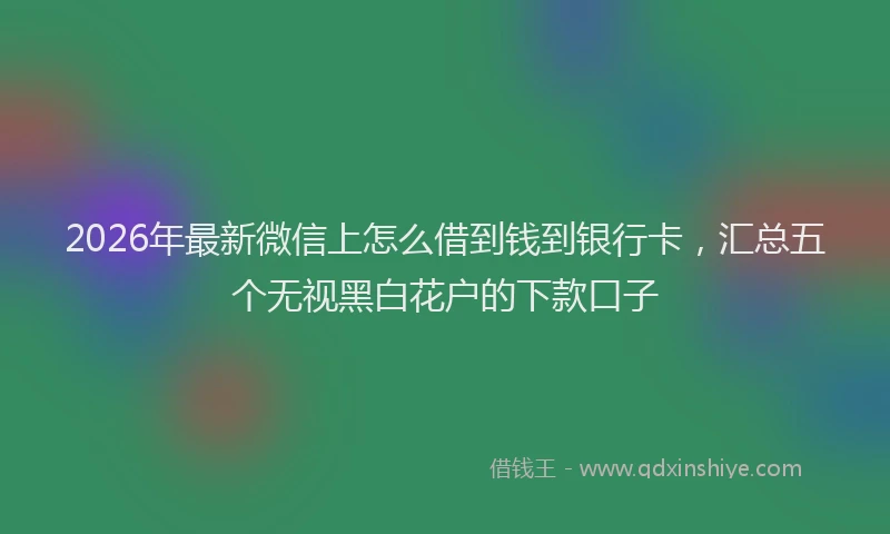 2026年最新微信上怎么借到钱到银行卡，汇总五个无视黑白花户的下款口子