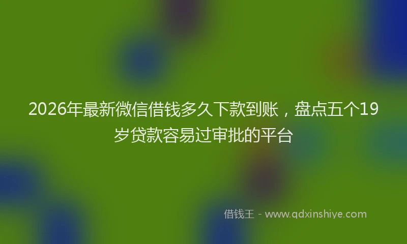 2026年最新微信借钱多久下款到账，盘点五个19岁贷款容易过审批的平台