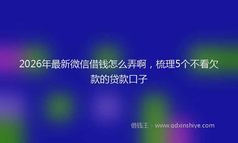2026年最新微信借钱怎么弄啊，梳理5个不看欠款的贷款口子