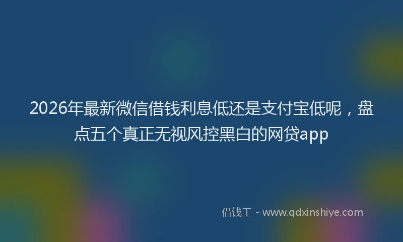 2026年最新微信借钱利息低还是支付宝低呢，盘点五个真正无视风控黑白的网贷app