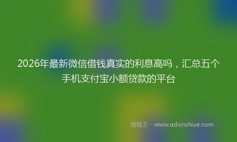 2026年最新微信借钱真实的利息高吗，汇总五个手机支付宝小额贷款的平台