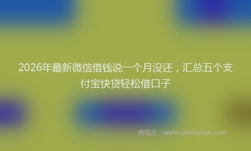 2026年最新微信借钱说一个月没还，汇总五个支付宝快贷轻松借口子