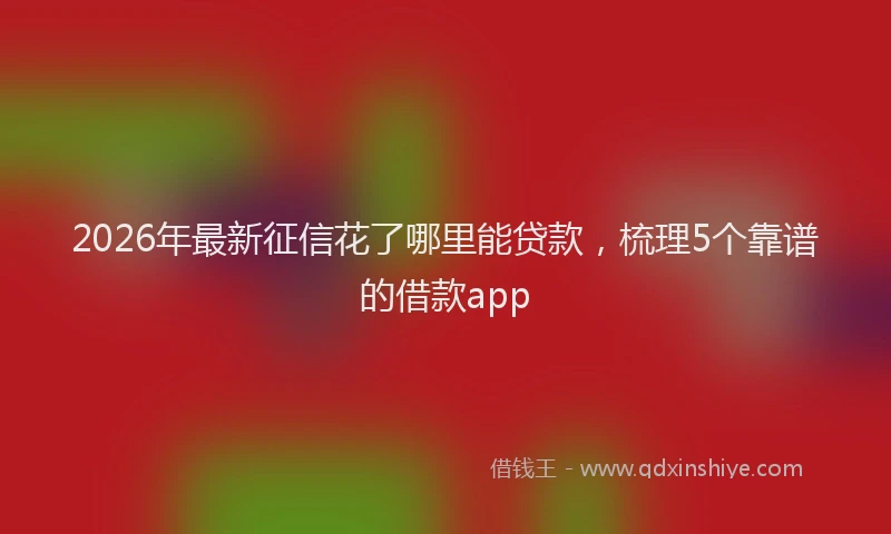 2026年最新征信花了哪里能贷款，梳理5个靠谱的借款app