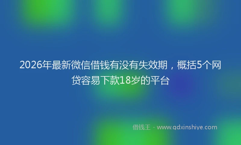 2026年最新微信借钱有没有失效期，概括5个网贷容易下款18岁的平台