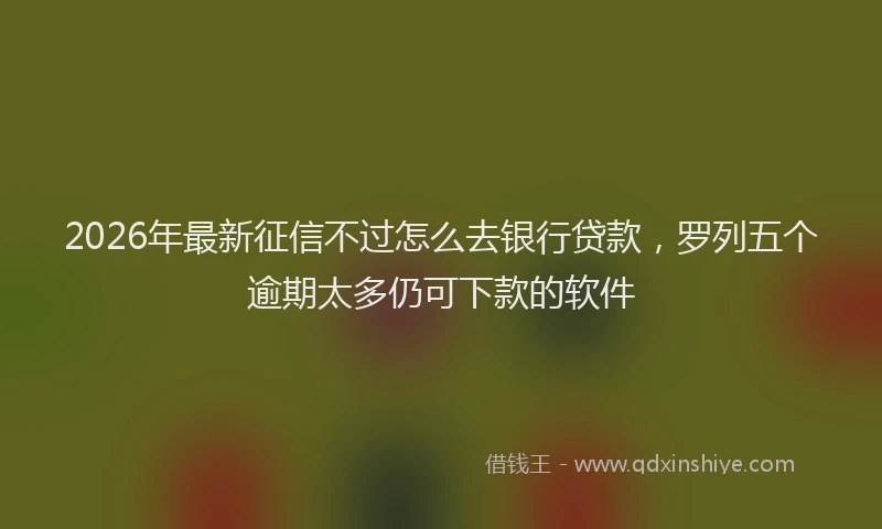 2026年最新征信不过怎么去银行贷款，罗列五个逾期太多仍可下款的软件