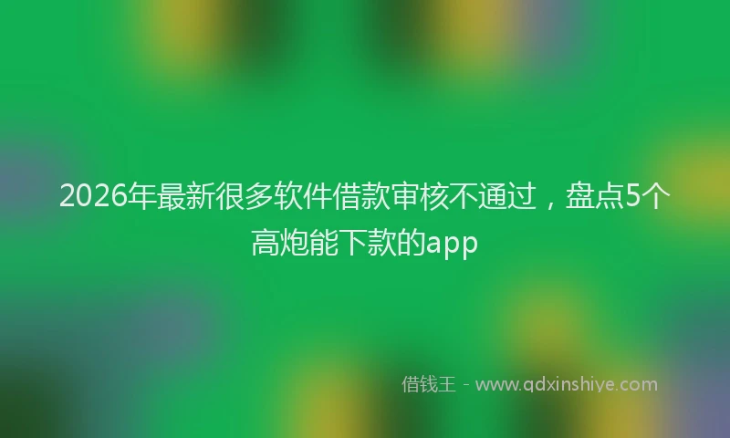 2026年最新很多软件借款审核不通过，盘点5个高炮能下款的app