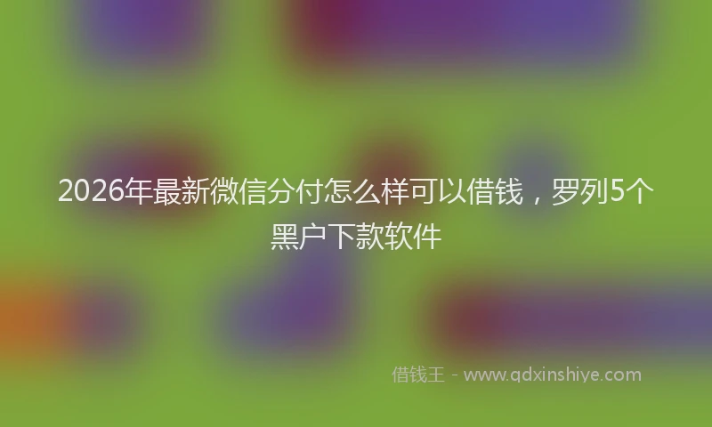2026年最新微信分付怎么样可以借钱，罗列5个黑户下款软件