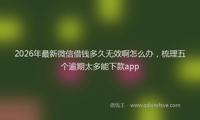 2026年最新微信借钱多久无效啊怎么办，梳理五个逾期太多能下款app