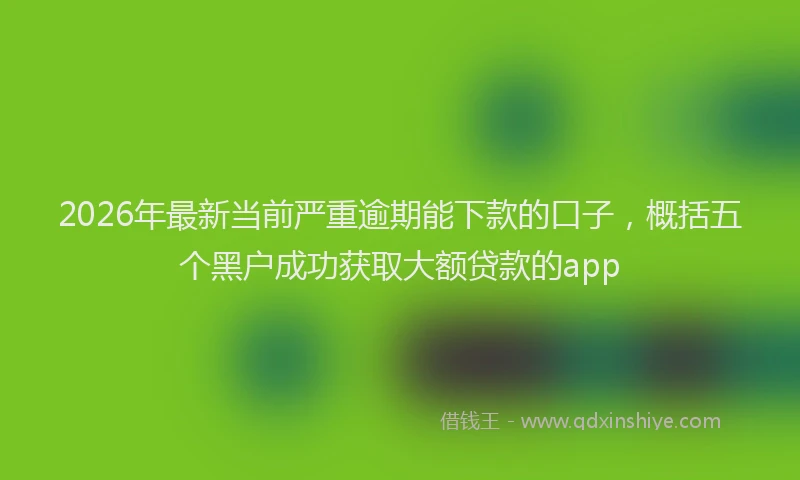 2026年最新当前严重逾期能下款的口子，概括五个黑户成功获取大额贷款的app