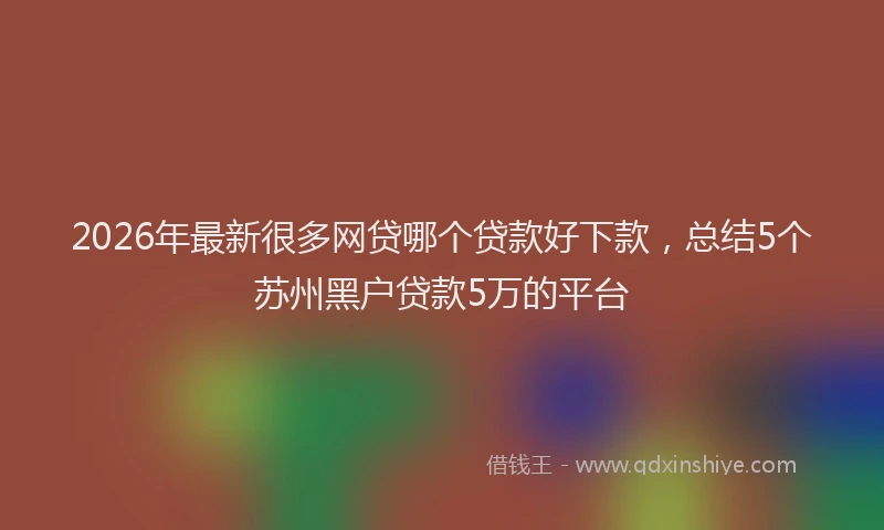 2026年最新很多网贷哪个贷款好下款，总结5个苏州黑户贷款5万的平台