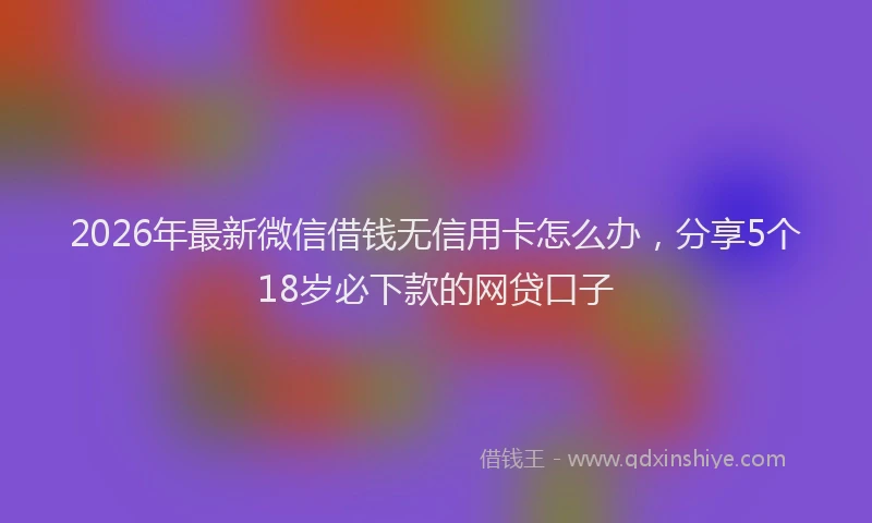 2026年最新微信借钱无信用卡怎么办，分享5个18岁必下款的网贷口子