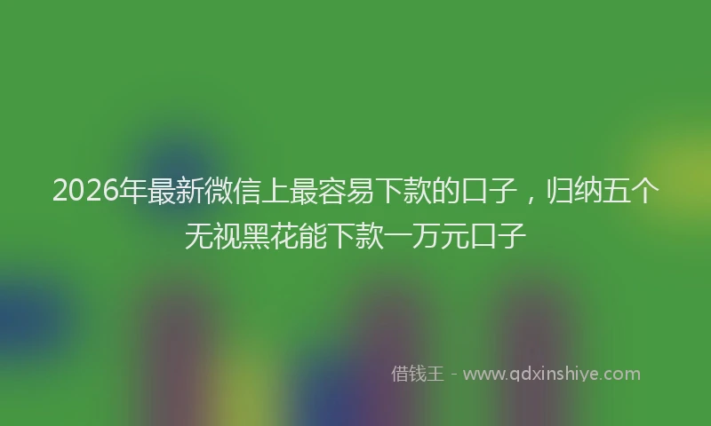 2026年最新微信上最容易下款的口子，归纳五个无视黑花能下款一万元口子