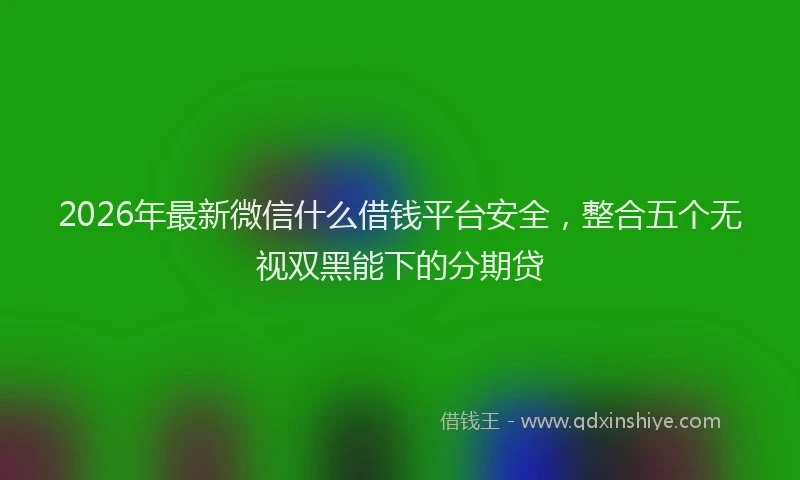 2026年最新微信什么借钱平台安全，整合五个无视双黑能下的分期贷