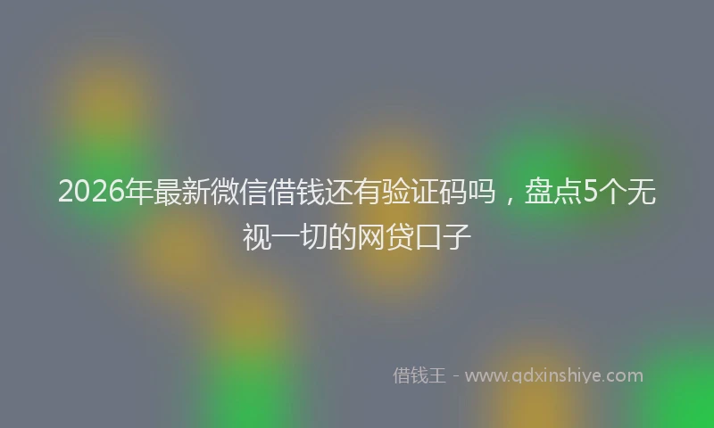 2026年最新微信借钱还有验证码吗，盘点5个无视一切的网贷口子