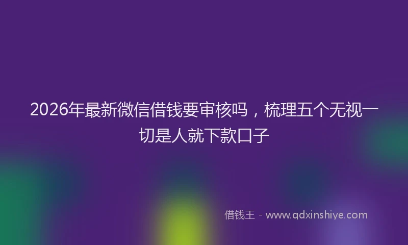 2026年最新微信借钱要审核吗，梳理五个无视一切是人就下款口子