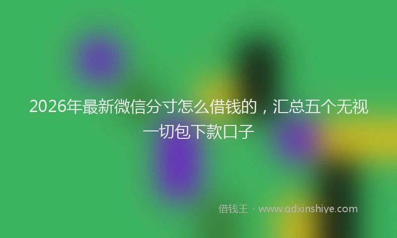 2026年最新微信分寸怎么借钱的，汇总五个无视一切包下款口子
