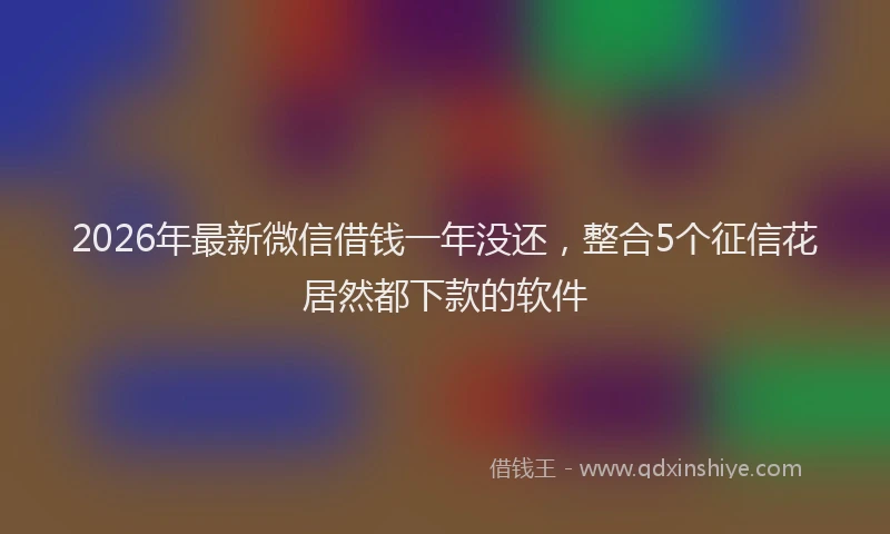 2026年最新微信借钱一年没还，整合5个征信花居然都下款的软件