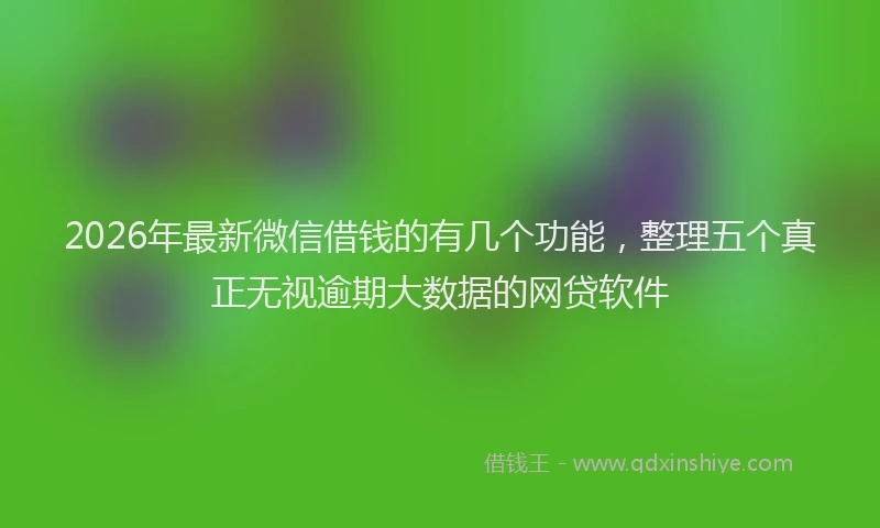 2026年最新微信借钱的有几个功能，整理五个真正无视逾期大数据的网贷软件