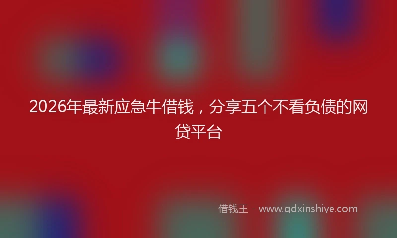 2026年最新应急牛借钱，分享五个不看负债的网贷平台