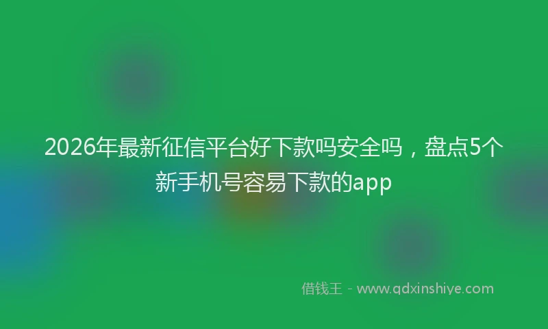 2026年最新征信平台好下款吗安全吗，盘点5个新手机号容易下款的app