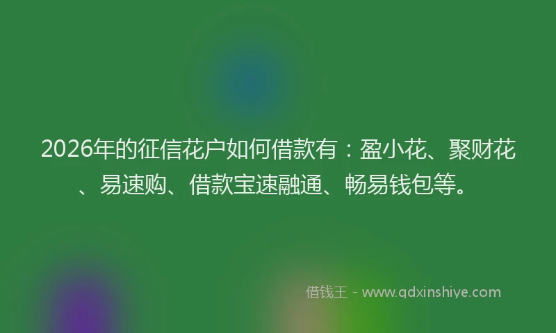 2026年的征信花户如何借款有：盈小花、聚财花、易速购、借款宝速融通、畅易钱包等。