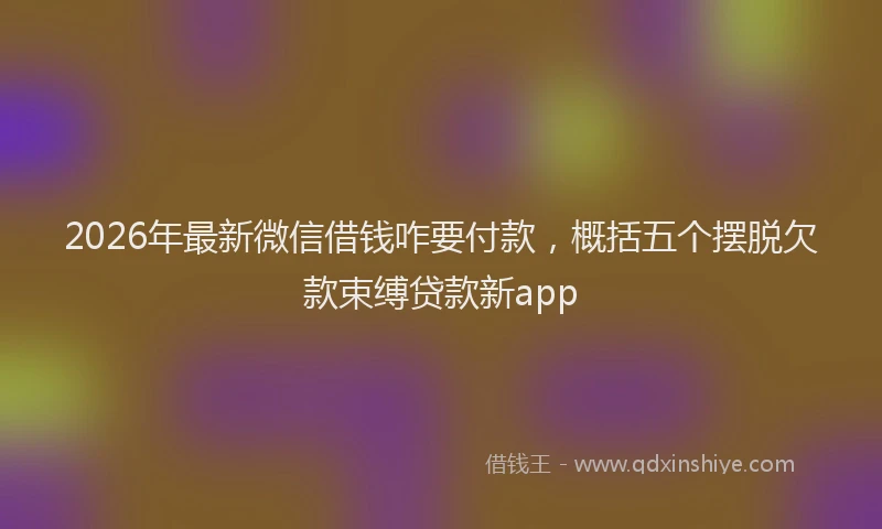 2026年最新微信借钱咋要付款，概括五个摆脱欠款束缚贷款新app