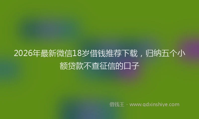 2026年最新微信18岁借钱推荐下载，归纳五个小额贷款不查征信的口子