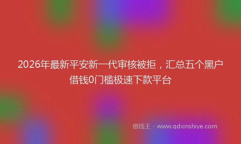 2026年最新平安新一代审核被拒，汇总五个黑户借钱0门槛极速下款平台