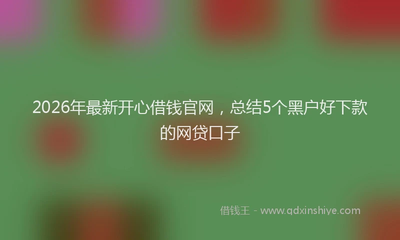 2026年最新开心借钱官网，总结5个黑户好下款的网贷口子