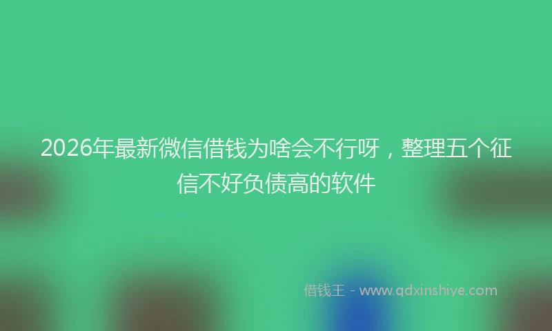 2026年最新微信借钱为啥会不行呀，整理五个征信不好负债高的软件