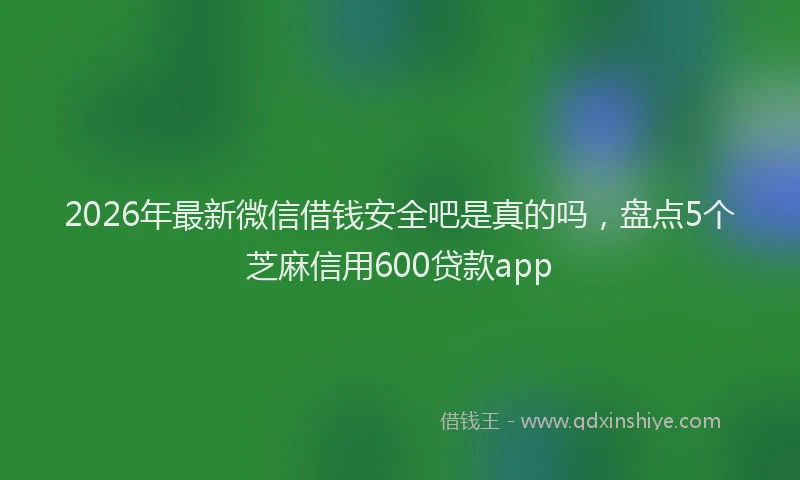 2026年最新微信借钱安全吧是真的吗，盘点5个芝麻信用600贷款app