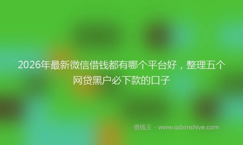 2026年最新微信借钱都有哪个平台好，整理五个网贷黑户必下款的口子