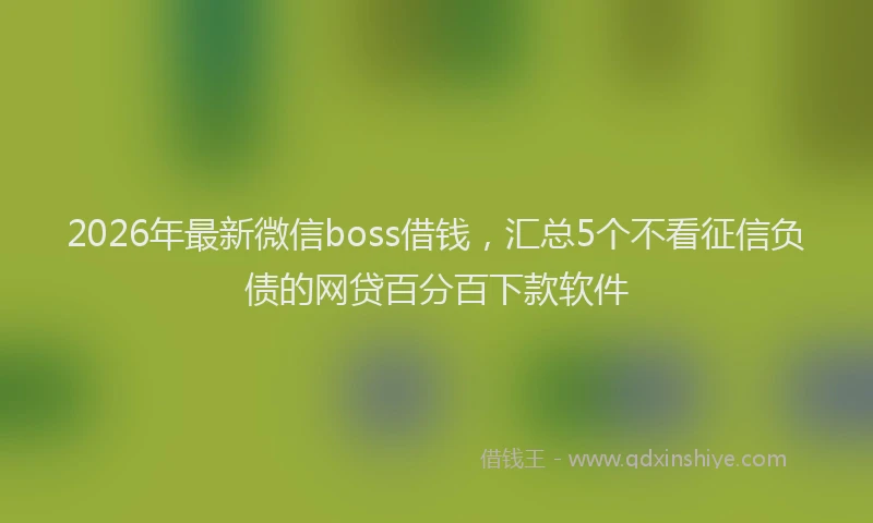 2026年最新微信boss借钱，汇总5个不看征信负债的网贷百分百下款软件