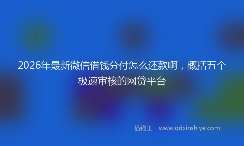 2026年最新微信借钱分付怎么还款啊，概括五个极速审核的网贷平台