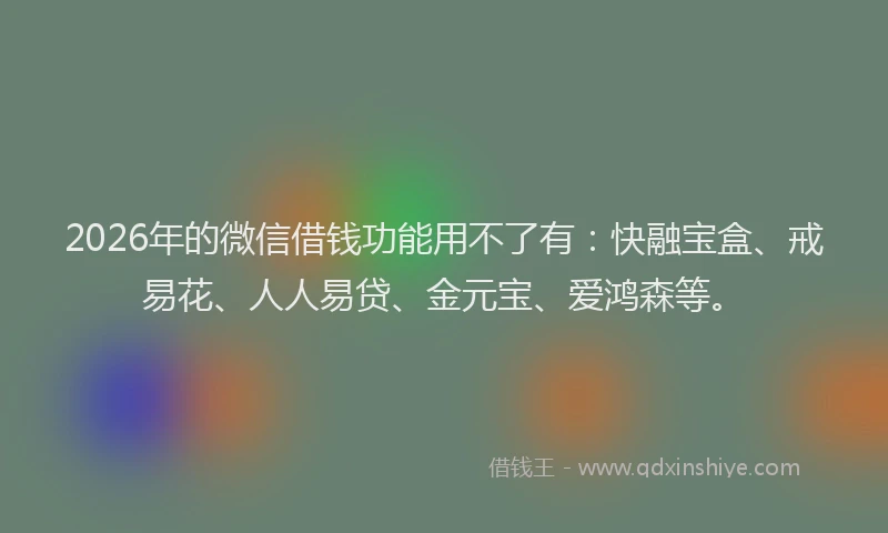 2026年的微信借钱功能用不了有：快融宝盒、戒易花、人人易贷、金元宝、爱鸿森等。