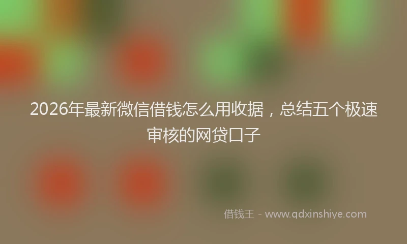 2026年最新微信借钱怎么用收据，总结五个极速审核的网贷口子