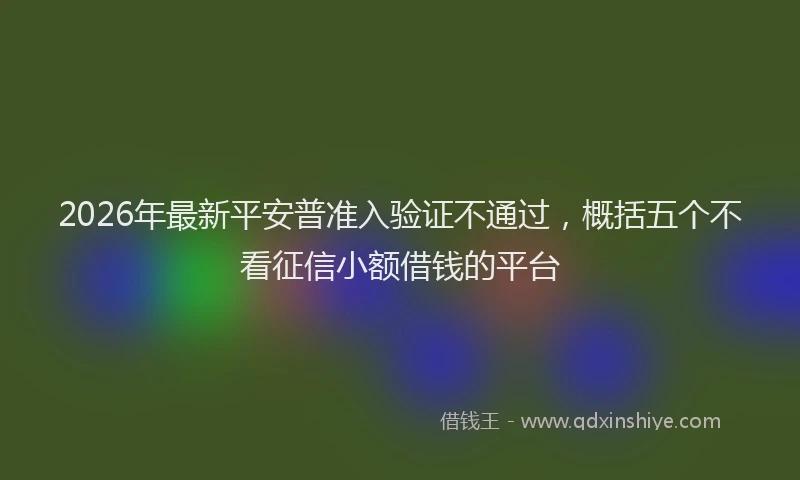 2026年最新平安普准入验证不通过，概括五个不看征信小额借钱的平台